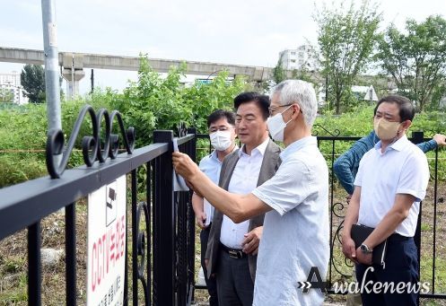 김동근 의정부시장, 캠프 라과디아 지하주차장 건축 예정 현장 방문