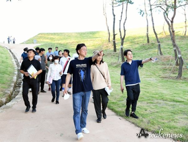 이민근 안산시장, 안산읍성 성곽 복원공사 현장 방문