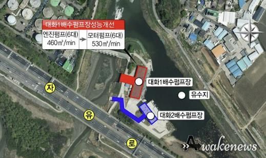 대화 배수펌프장 성능개선 위치도