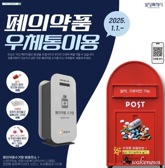 화성특례시, 우체통에 폐의약품 배출 가능해져... “시민편의 증대 기대”