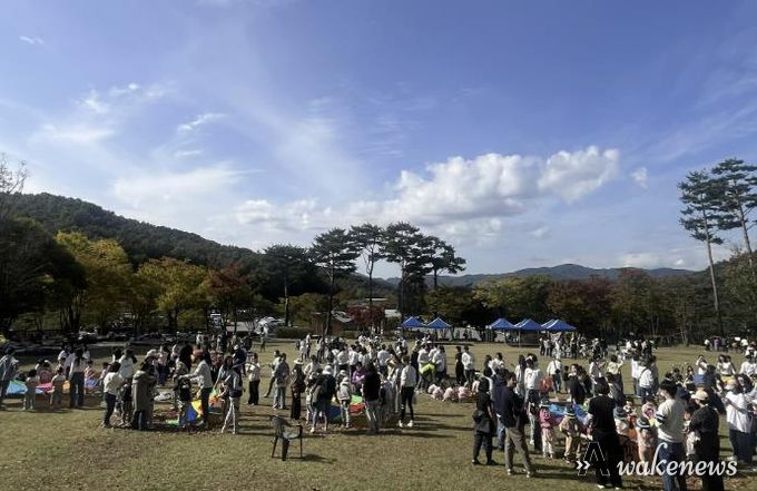 용인특례시는 유아숲 특별 프로그램인 '꼬마마법사의 단풍숲 놀이터' 행사를 개최했다