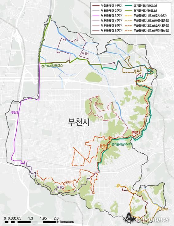 경기도 부천 둘레길 총괄도