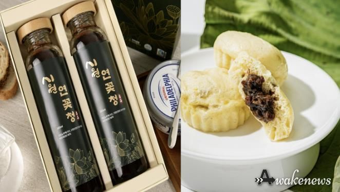 2025 시흥시 로컬-페어트레이드 제품개발(왼쪽이 연꽃청, 오른쪽이 연꽃빵)