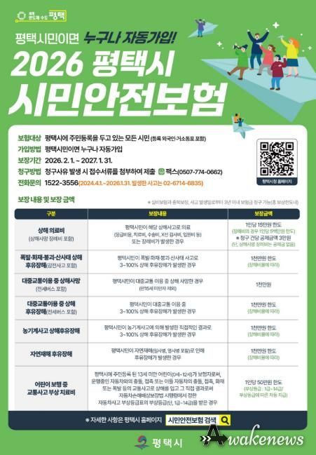 평택시, 시민안전보험 운영으로 시민 생활안전망 강화