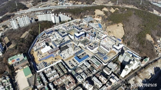 공사가 진행 중인 원당1구역 전경