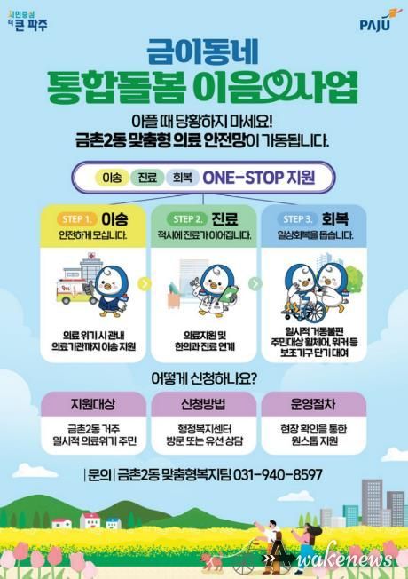 파주시 금촌2동, 금이동네‘통합돌봄 이음’가동… 의료이송·진료·회복 한 번에 잇는다