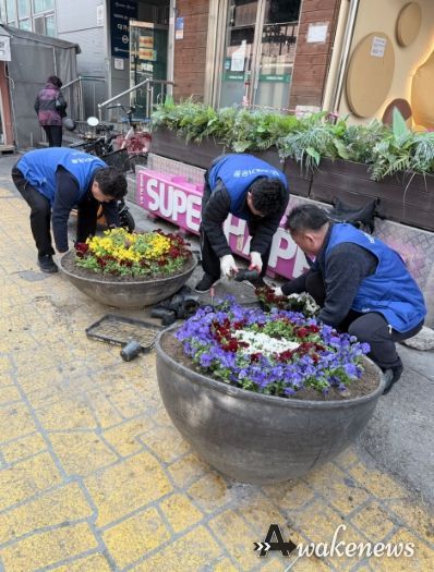 구리시 수택1동, 봄꽃 식재로 마을에 생기 더해