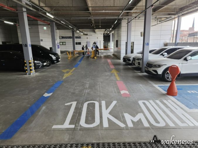 여주도시공사, 여흥동 공영주차장‘색깔유도선’설치완료