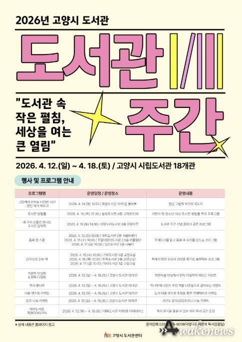 2026년 고양시 도서관 주간 포스터